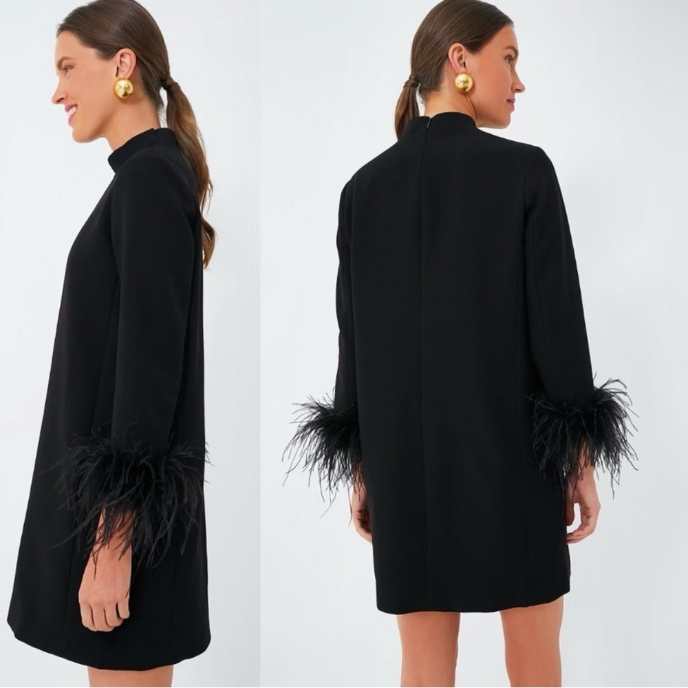 Tuckernuck | NEW Black Feather Mod Ellie Mini Cocktail Dress Size S